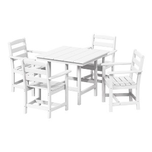 WestinTrends Ashore 5-Piece HDPE Outdoor Square Patio Dining Table Set with Armchairs - 1 of 4