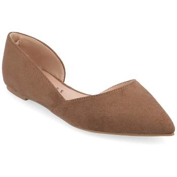 Journee Collection Womens Ester Slip On Pointed Toe D'Orsay Flats
