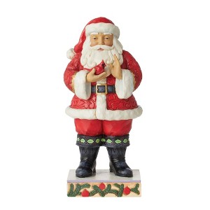 Jim Shore 10.0 Inch Touched By Wonder Santa With Cardinal Santa Figurines - 1 of 3