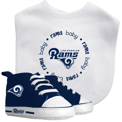 Image of Baby Fanatic 2 Piece Bid and Shoes - NFL Los Angeles Rams - White Unisex Infant Apparel