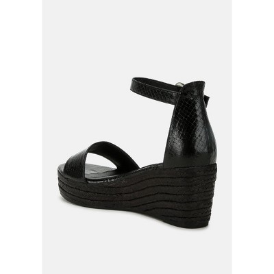 Utah Faux Leather Snake Wedge Espadrilles - image 3