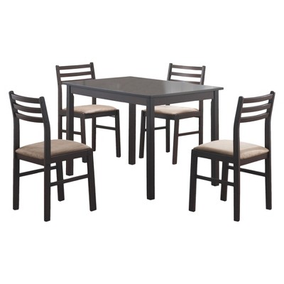 5pc Dining Set Cappuccino - EveryRoom