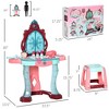 Infurnic Doll Playsets Kids Vanity Set with Self-Opening Magic Mirror, Princess Makeup Vanity Table Set Tabletop with Light, Blue, 24.00"*17.30"*5.30" - 2 of 4