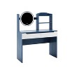 NicBex Vanity Desk with Mirror 47" Dressing Table with Charging Station and Hair Dryer Rack, 5 Drawers, Makeup Desk with Cushioned Stools - 3 of 4