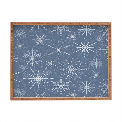 Jacqueline Maldonado Snowflakes Twilight Rectangular Tray -Deny Designs