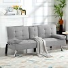 Sapphtopaz 65.3" Modern Futon Couch Sofa - Convertible Sleeper Sofa Bed with Soft Upholstery, Space-Saving Furniture for Living Room & Renters - 2 of 4