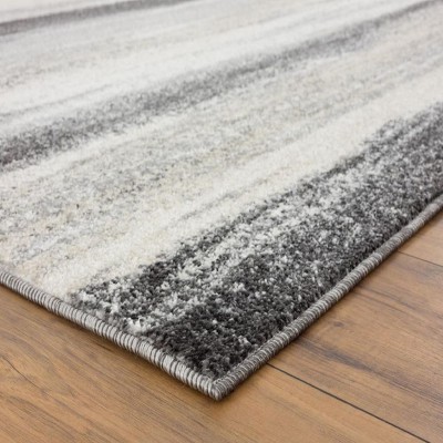 Abstract Harmony Gray Synthetic 9' x 12' Easy-Care Area Rug