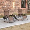 TiramisuBest Zero Gravity Chair Set w/ Side Table, Cupholders & Pillows - Folding Recliner for Pool/Backyard/Beach (Brown) - 2 of 4