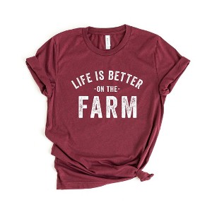 Simply Sage Market Women's Life Is Better On The Farm Short Sleeve Graphic Tee - 1 of 3