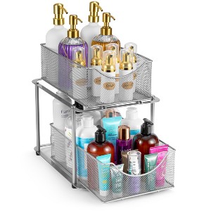 Sorbus 2 Tier Under the Sink Organizer Baskets with Mesh Sliding Drawers - 1 of 4