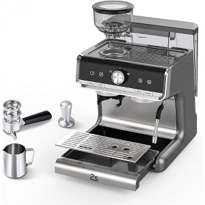 20 Bar Semi-Automatic Espresso Coffee Machine With Grinder & Steamer Wand  & 2.8L Water Tank - 1 of 4