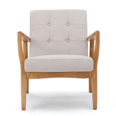 GDFStudio Zanzibar Fabric and Rubberwood Tufted Club Chair