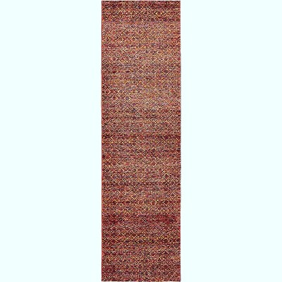 Oriental Weavers Atlas 8048K Red/ Rust Indoor Area Rug - 2'3" x 8'