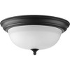 Progress Lighting, Melon Collection, 2-Light Flush Mount, Forged Black, Alabaster Glass Shade - 2 of 2