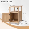 2 PCS Nightstand with Charging Station & Barn Door & Open Shelves，Farmhouse End Table for Bedroom, Living Room - 4 of 4