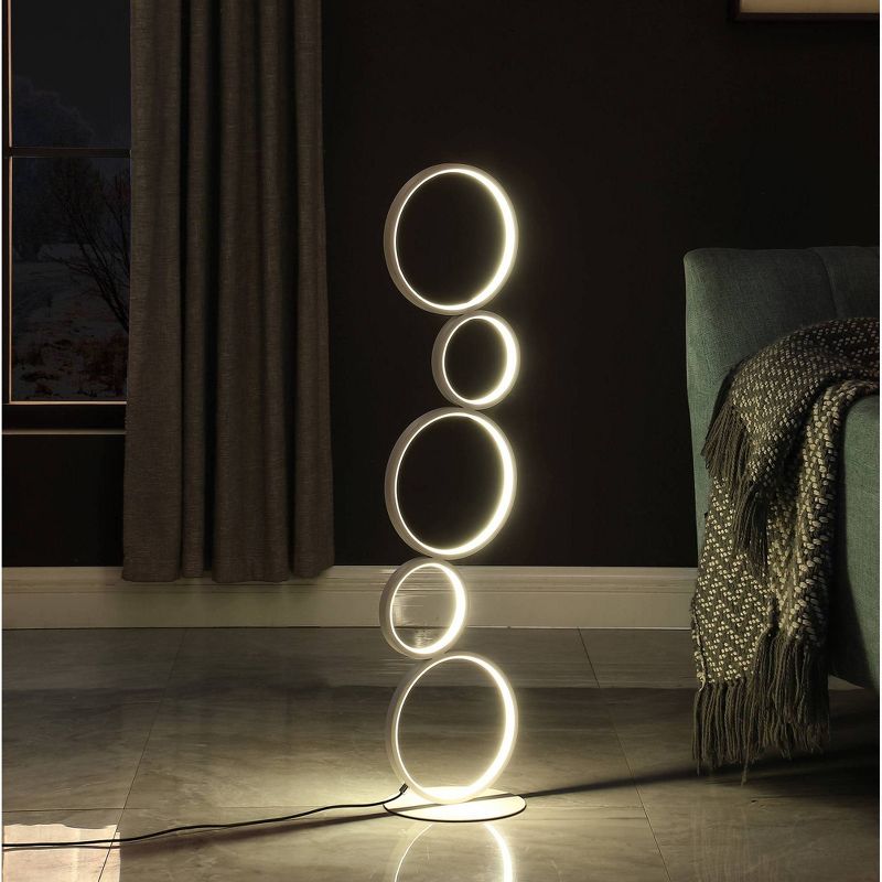 38.5&#34; Else Nordic 5-Ring Shaped Metal Table Lamp (Includes LED Light Bulb) White - Ore International, 5 of 9