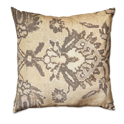 tagltd 22"x22" Beige Kilim Digital Print Velvet Cotton Accent Decorative Throw Pillow Poly Filled Removable Insert Square