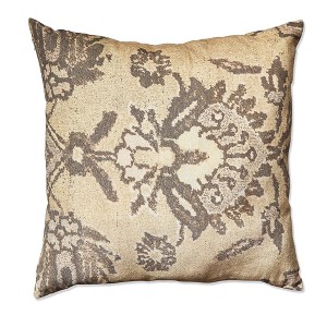 tagltd 22"x22" Beige Kilim Digital Print Velvet Cotton Accent Decorative Throw Pillow Poly Filled Removable Insert Square - 1 of 2