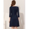 Allegra K Women's Square Neck Ruffle Trim Sheer 3/4 Sleeve Chiffon Mini Dress - 4 of 4