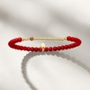 Ross-Simons 4mm Simulated Red Coral Bead and .10 ct. t.w. CZ Evil Eye Stretch Bracelet With Enamel in 18kt Gold Over Sterling Size - 4 of 4