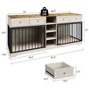 82" Dog Crate Furniture for 2 Dogs, Chew-Resistant Dog Kennel with 4 Drawers & Open Shelves, Decorative Dog Cage TV Stand, Indoor Pet Cage House - 2 of 4