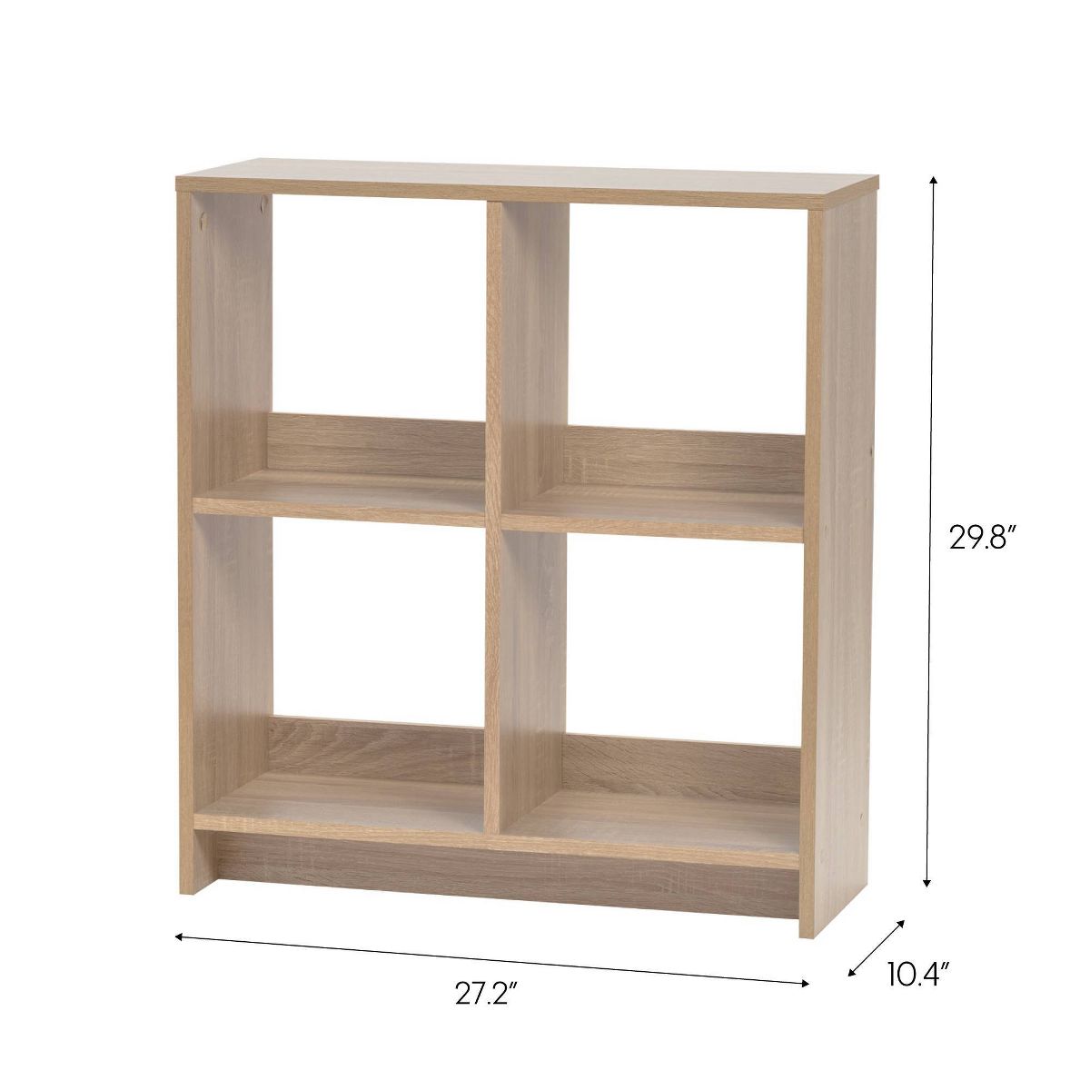 4-cube organizer shelf dimensions: 27.2 in wide and 29.8 in high