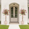 Artificial Bougainvillea Tree, Tall Potted Fake Bougainvillea Trees, Faux Tree with Lifelike Wood Trunk and Pink Flowers for Indoor Outdoor Decor - 2 of 4