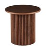 CENGHU Wood Round Dining Table for 4, Modern Farmhouse Kitchen Table, End Table with Wood Strip Base for Kitchen, Living Room, Dining Room - 2 of 4