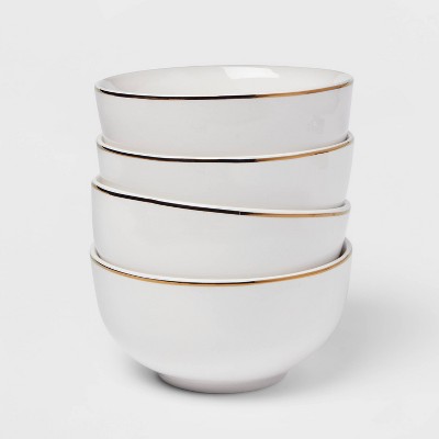 23oz 4pk Stoneware Cereal Bowls Gold - Threshold™