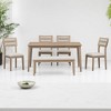 6-Piece Dining Table Set, Extendable Table with 4 Upholstered Chairs & Bench, Rubber Wood Frame, MDF Top, Traditional Style for Dining Room & Kitchen - 2 of 4