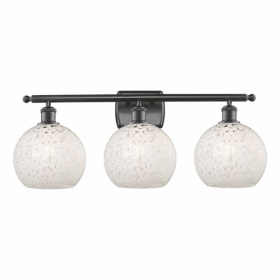 White Mouchette - 3 Light Bath Vanity In Modern Style-11 Inches Tall and 28 Inches Wide