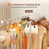 XBRIGH Hanging Racks, H-Shape for Hanging Clothes, Commercial Racks, Portable Racks with Wheels, Rollable Racks Metal Racks for Balcony, Bedroom, Shop - 2 of 4