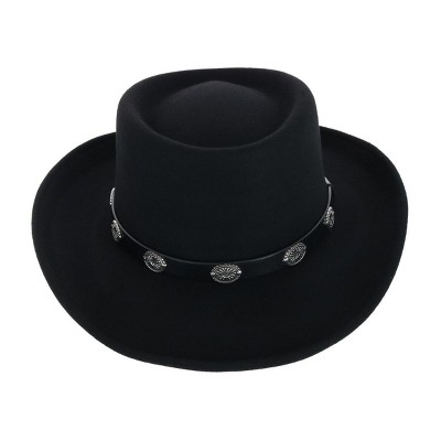 Kenny K Men's Australian Wool Felt Gambler Hat with Concho Hatband