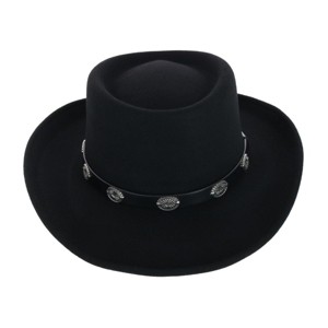 Kenny K Men's Australian Wool Felt Gambler Hat with Concho Hatband - 1 of 4