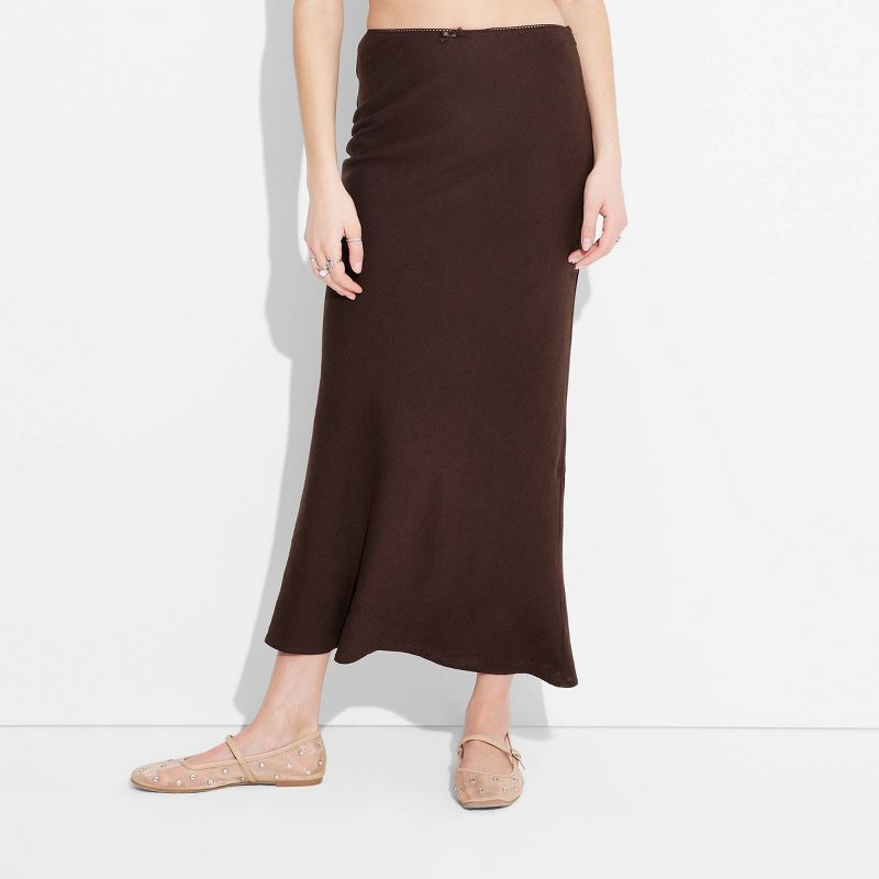 Women's Linen Bow-Front Maxi Skirt - Wild Fable™, 3 of 10