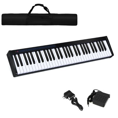 Costway 61 Key Digital Piano Recital Midi Keyboard White Black : Target