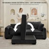Corduroy L-Shaped Sectional Sofa with Reversible Cushion, USB-C Charging Port & Storage Pocket, Convertible Left/Right Design - 4 of 4