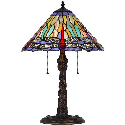 Cal Lighting BO-3109TB 60W X 2 Metal and Resin Tiffany Table Lamp with Pull Chains