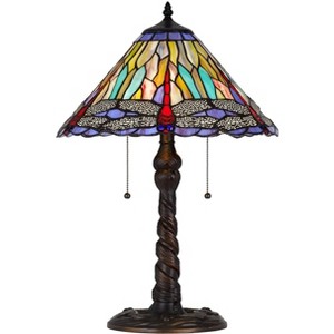 Cal Lighting BO-3109TB 60W X 2 Metal and Resin Tiffany Table Lamp with Pull Chains - 1 of 4