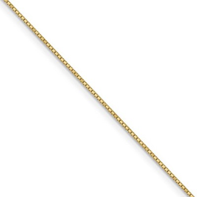 Black Bow Jewelry 0.9mm 14k Yellow Gold Box Chain w/Spring Ring Necklace