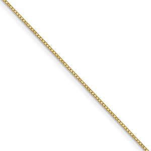 Black Bow Jewelry 0.9mm 14k Yellow Gold Box Chain w/Spring Ring Necklace - 1 of 4