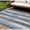 HomeRoots 9' X 12' Denim Blue And Gray Striped Washable Indoor Outdoor Area Rug - 2 of 4