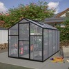 VYNXARIA 6x10 ft Outdoor Polycarbonate Greenhouse Kit with Aluminum Frame,Walk-in Garden Green,Black - 2 of 4