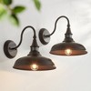 John Timberland Gough Rustic Farmhouse Outdoor Barn Light Fixtures Set of 2 Bronze Dusk To Dawn Motion Sensor Dark Sky 12 1/2" for Post Exterior Deck - 2 of 4