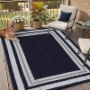 Outdoor Rug Area Rugs for Patio Waterproof Plastic Straw Reversible Border Rug for Porch Patio Outside RV Deck Balcony Picnic Beach - 2 of 4