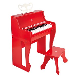 Hape: Learn With Lights Piano w/ Stool - Red - Wooden Electric Musical Toy, 3+ - 1 of 4