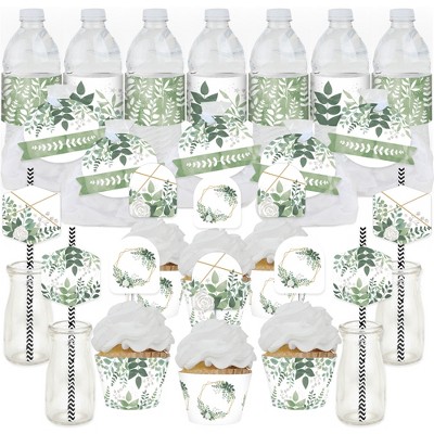 Big Dot of Happiness Boho Botanical - Greenery Party Favors and Cupcake Kit - Fabulous Favor Party Pack - 100 Pieces