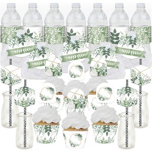 Big Dot of Happiness Boho Botanical - Greenery Party Favors and Cupcake Kit - Fabulous Favor Party Pack - 100 Pieces - 1 of 4