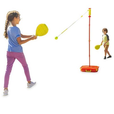 HearthSong - All-Surface Adjustable Classic Swingball Game With Sturdy Base, Kids Backyard Game