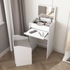 White Makeup Vanitys Set Make up Table with Chair, Drawers, Mini Space Saving Cute Dressing Table for Girls Bedroom Living Room - 3 of 4